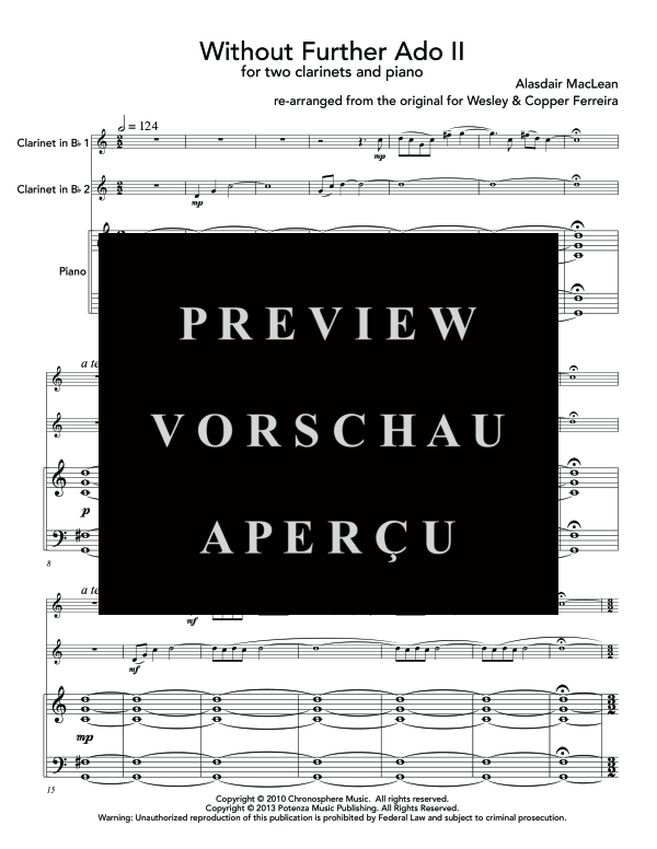 Produktgalerie: Seite 5 von 11 Without Further Ado II, , (Trio 2x Klarinette in B und Klavier)