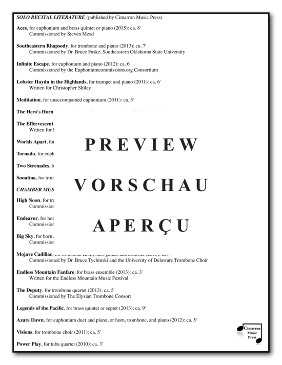 Product gallery: Page 5 of 17 Onwards and Upwards , , (tuba + piano)