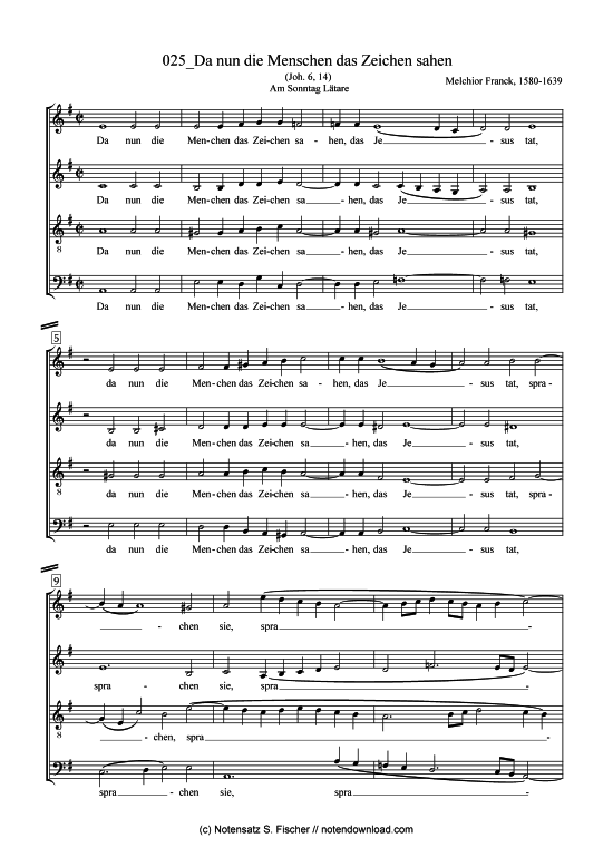 Product picture to: Da nun die Menschen das Zeichen sahen Melchior Franck (1580-1639)
