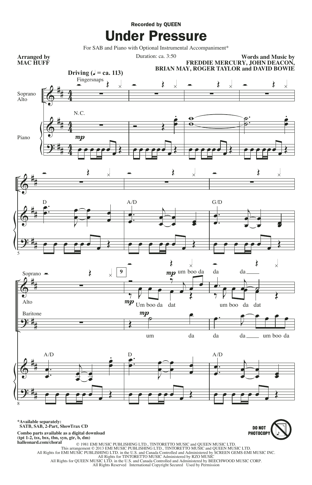 Produktbild zu: Under Pressure (arr. Mac Huff)