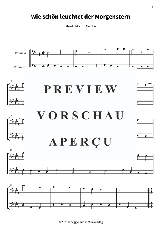 Produktgalerie: Seite 6 von 9 Wie schön leuchtet der Morgenstern - aus dem Album Barock und Jazz zum Fest, , Posaunen Duett