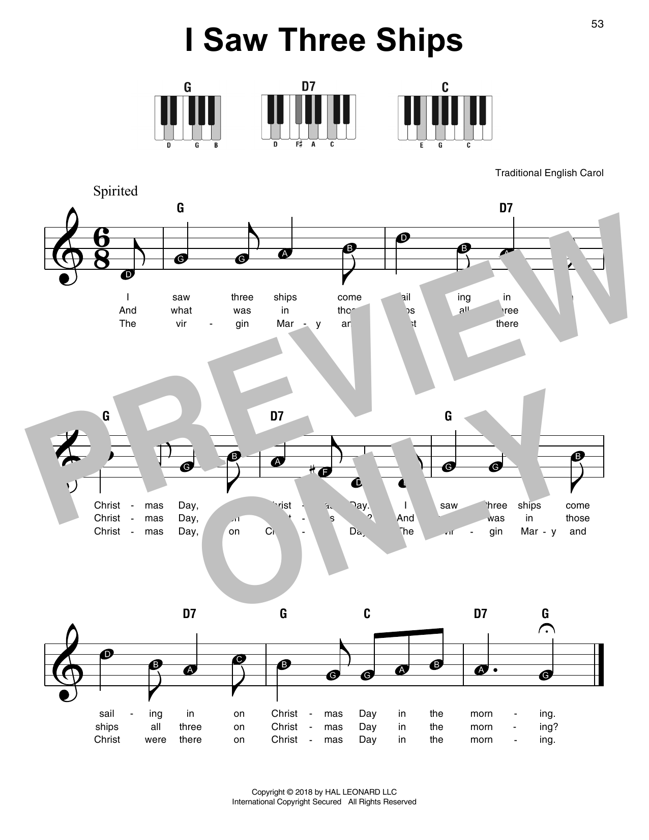Product gallery: Page 1 of 1 I Saw Three Ships, Traditional English Carol