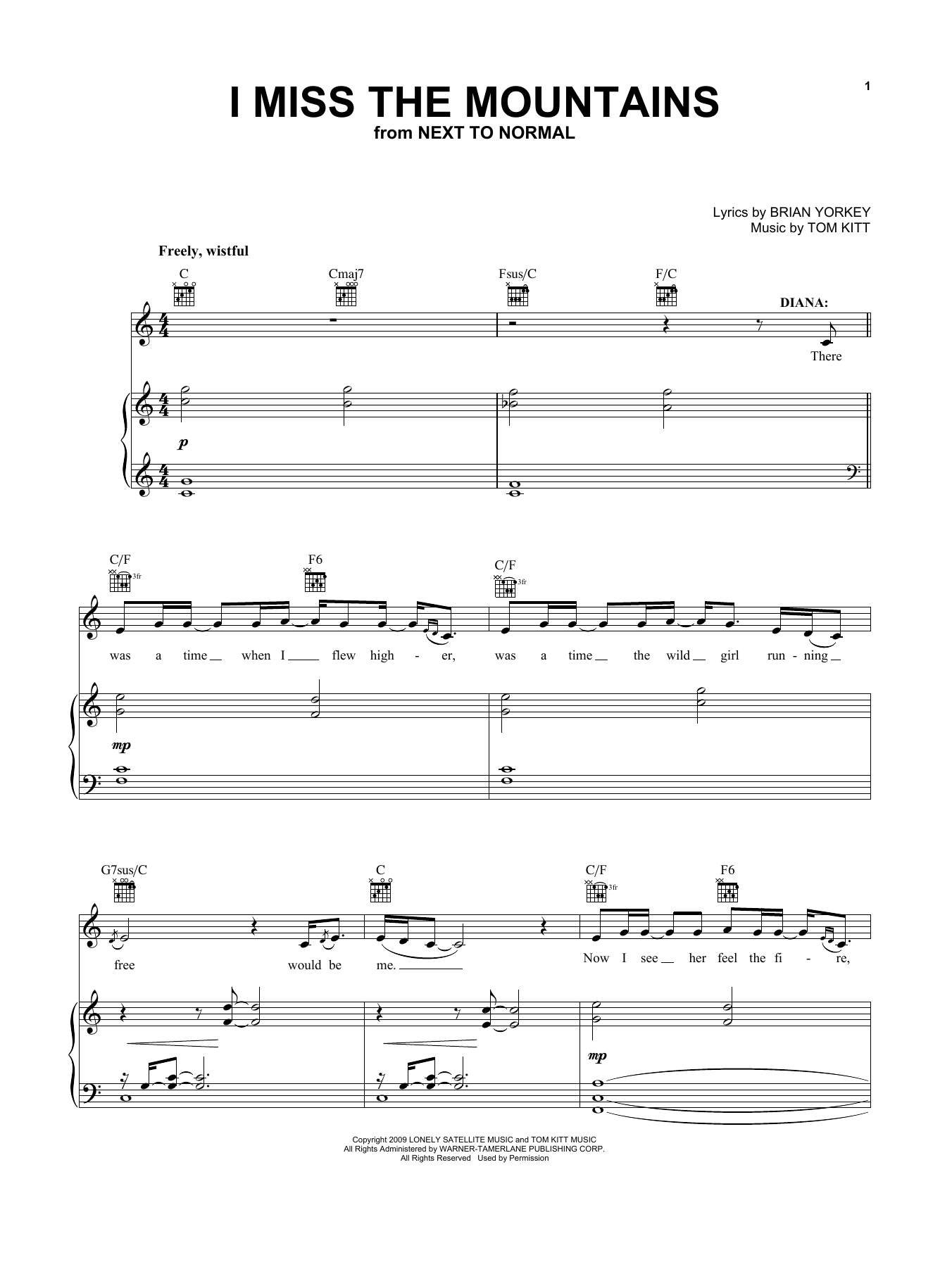 Produktbild zu: I Miss The Mountains (from Next To Normal)