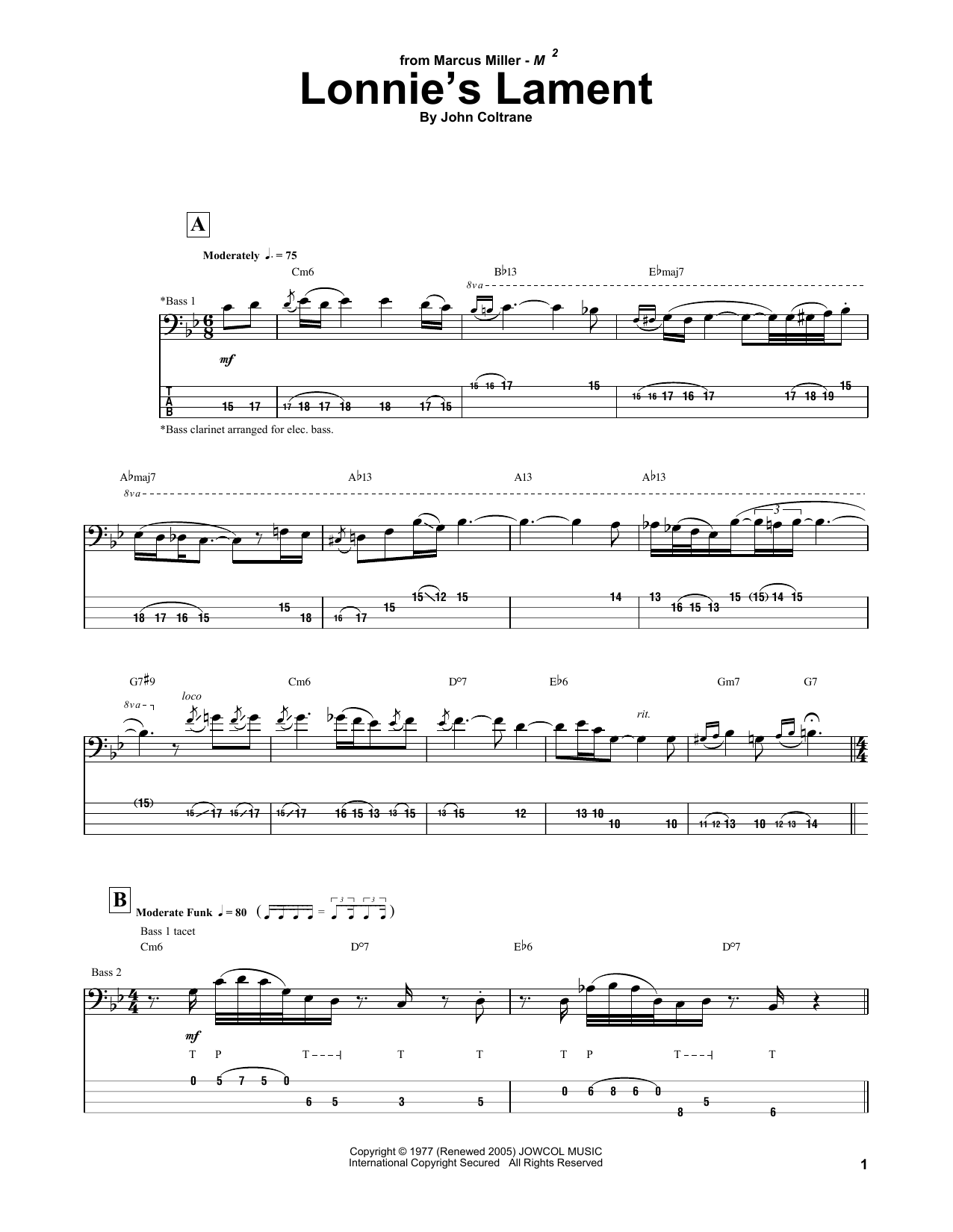 Produktgalerie: Seite 1 von 1 Lonnie's Lament, Marcus Miller, E-Bass