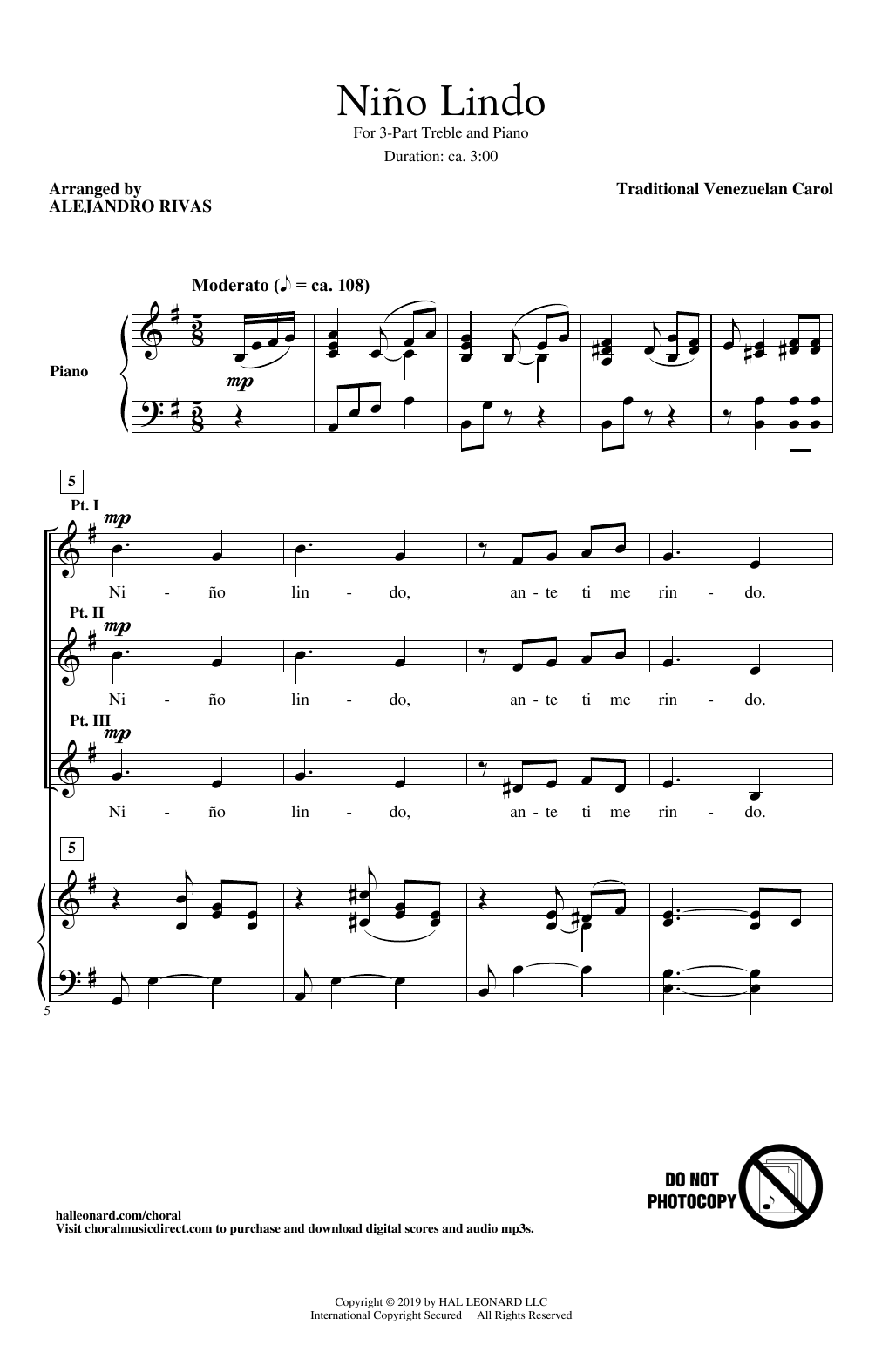 Produktgalerie: Seite 1 von 1 Nino Lindo (arr. Alejandro Rivas), Traditional Venezuelan Carol, Chor