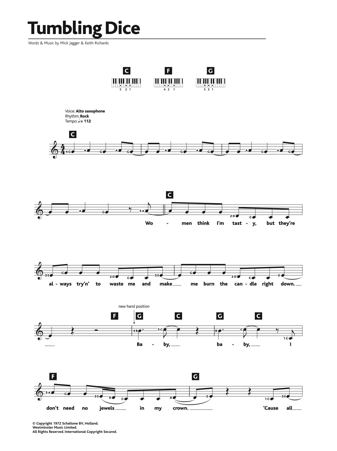 Produktgalerie: Seite 1 von 1 Tumbling Dice, The Rolling Stones, Klavier