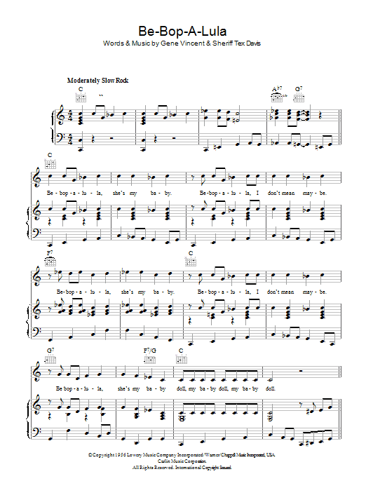 Produktgalerie: Seite 1 von 1 Be-Bop-A-Lula, Gene Vincent, Gesang, Gitarre, Klavier