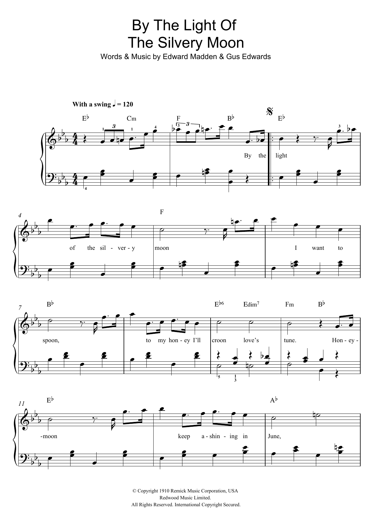 Produktgalerie: Seite 1 von 1 By The Light Of The Silvery Moon, Doris Day, Klavier