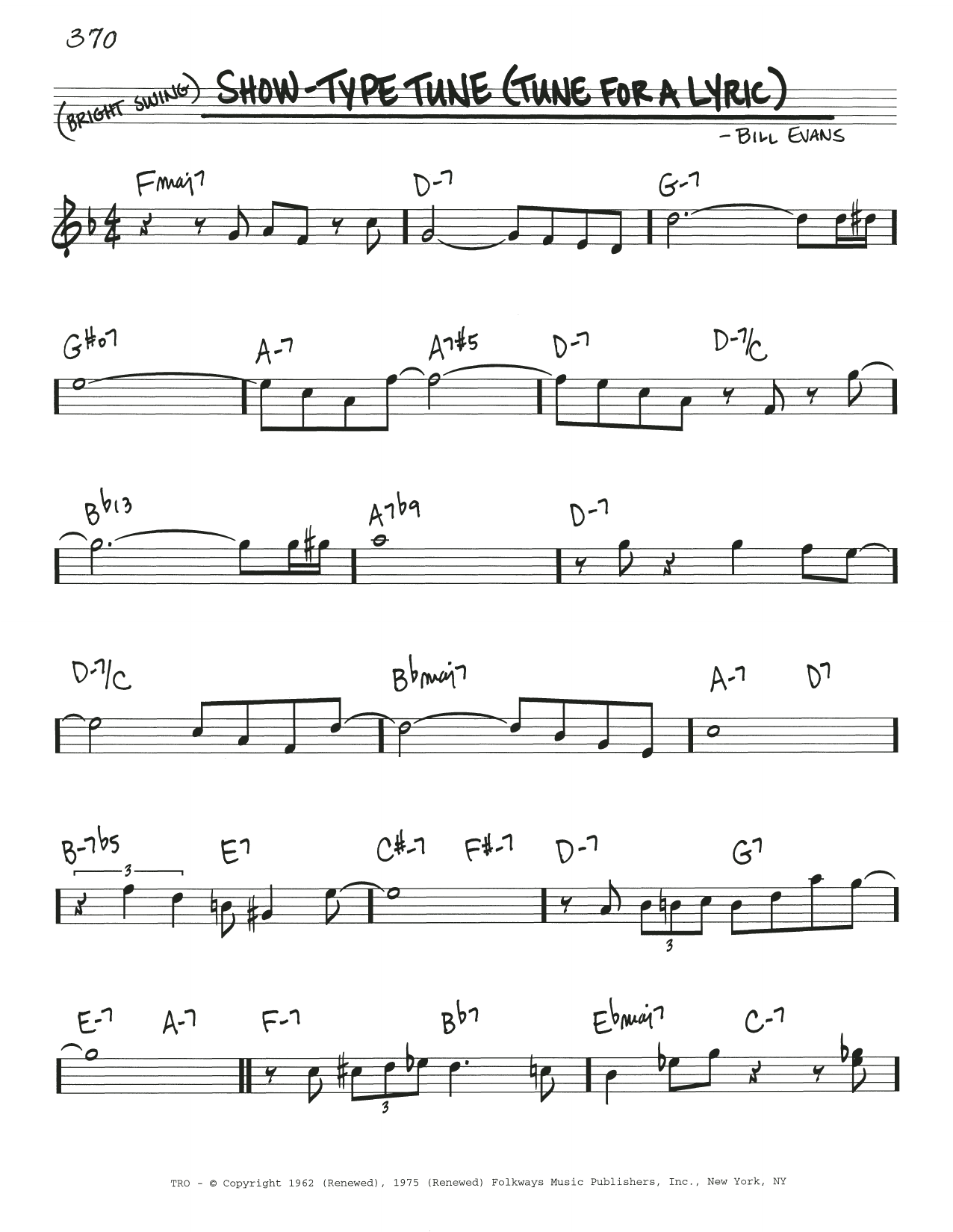 Produktbild zu: Show-Type Tune (Tune For A Lyric)