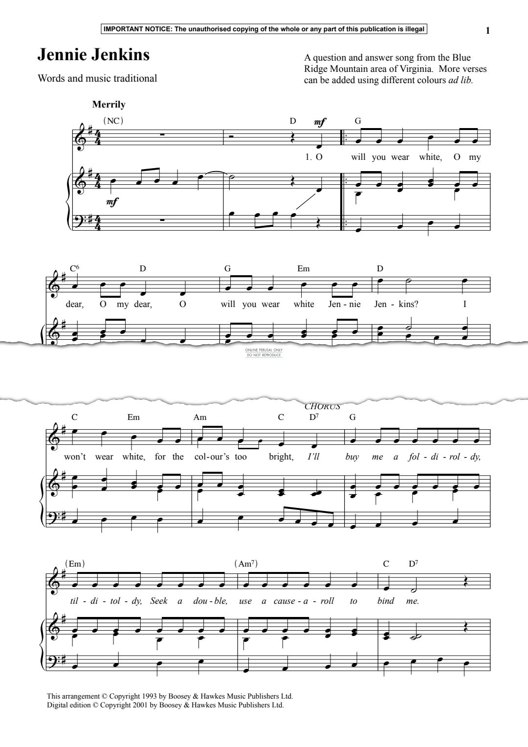 Produktgalerie: Seite 1 von 1 Jennie Jenkins, Traditional, Gesang, Klavier