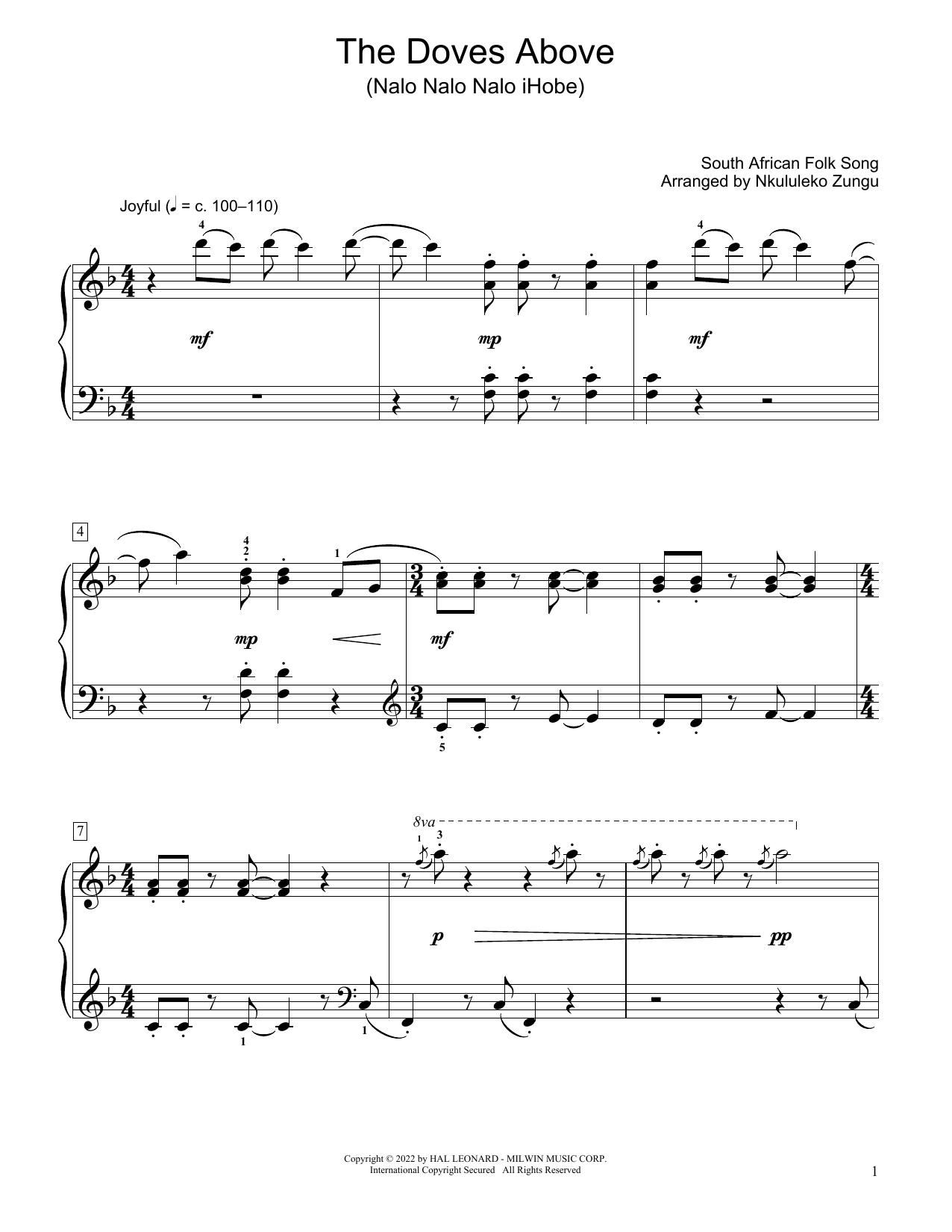 Produktbild zu: The Doves Above (Nalo Nalo Nalo Ihobe) (arr. Nkululeko Zungu)