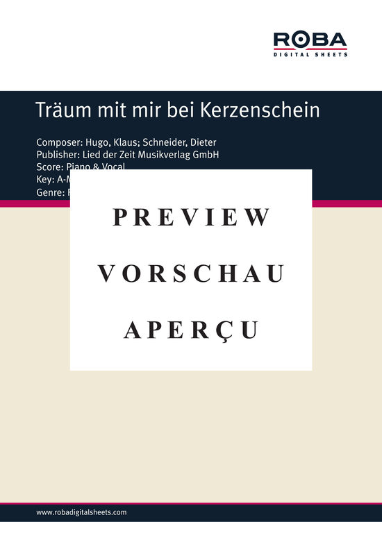 Product gallery: Page 2 of 3 Träum mit mir bei Kerzenschein , , Piano and Voice