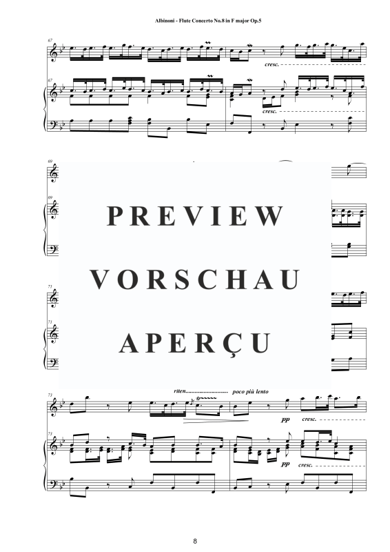 Product gallery: Page 9 of 11 Flute Concerto No.8 in F-Dur Op.5, , Flute and Piano/Harpsichord