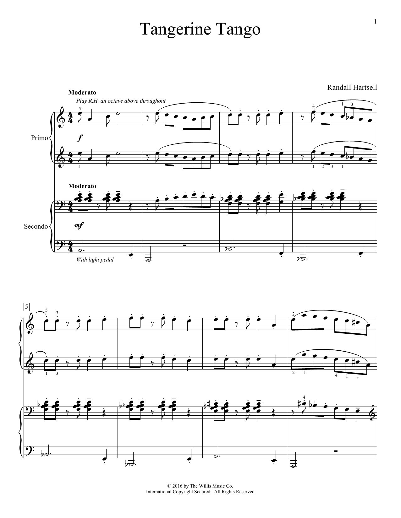 Produktgalerie: Seite 1 von 1 Tangerine Tango, Randall Hartsell, Klavier
