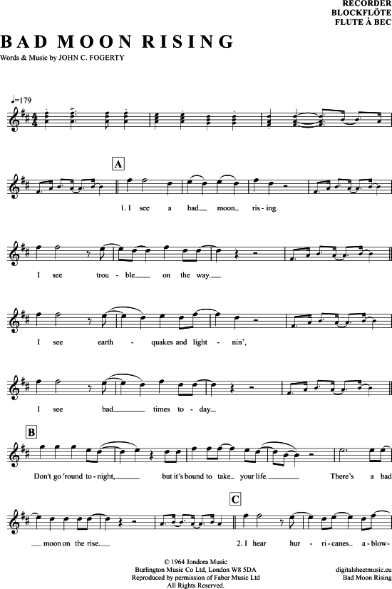 Product picture to: Bad Moon Rising Creedence Clearwater Revival