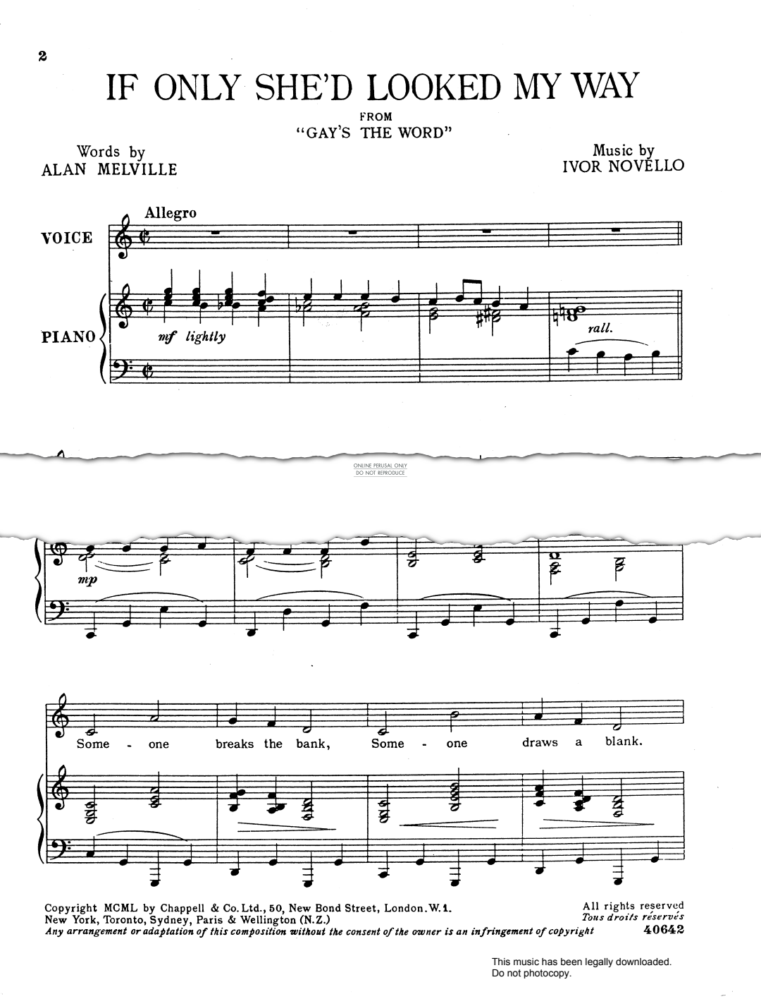 Produktbild zu: If Only She'd Looked My Way (from 'Gay's The Word')