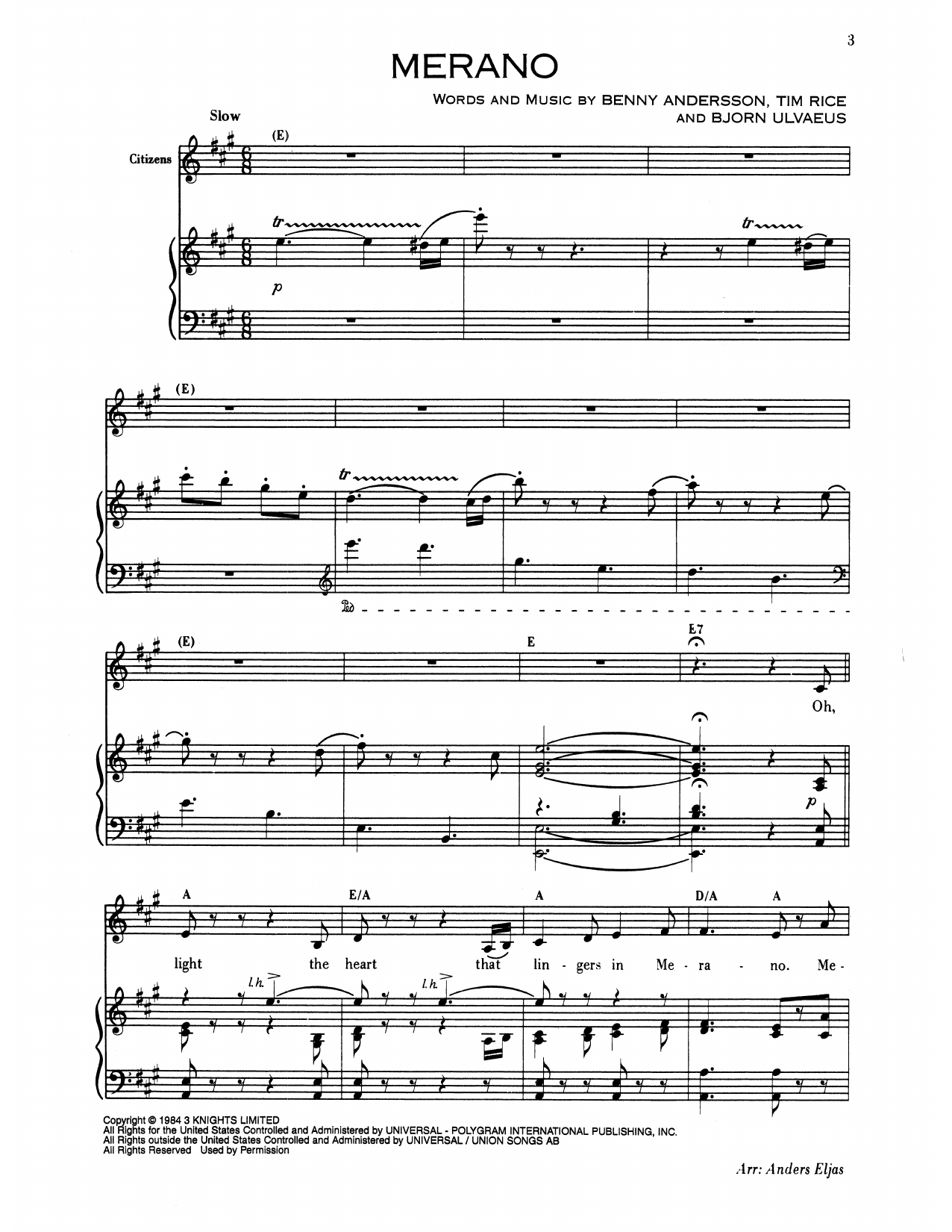 Produktgalerie: Seite 1 von 1 Merano (from Chess), Benny Andersson, Gesang, Klavier