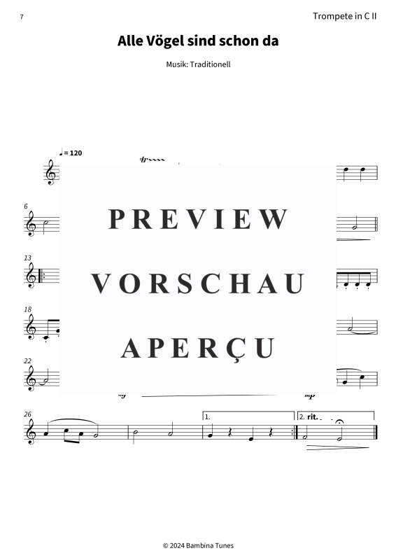 Produktgalerie: Seite 9 von 11 Alle Vögel sind schon da, , (Blechbläser Trio)