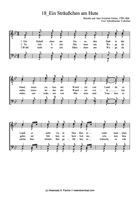 Product picture to: Ein Sträußchen am Hute  Friedrich Silcher (1789-1860)