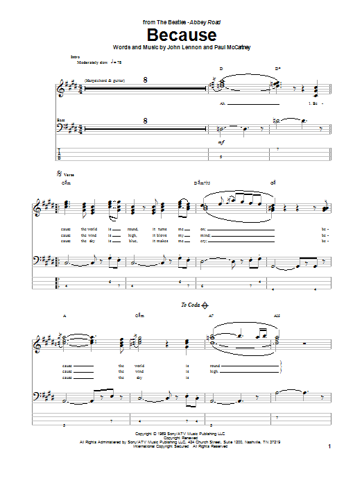 Produktgalerie: Seite 1 von 1 Because, The Beatles, E-Bass