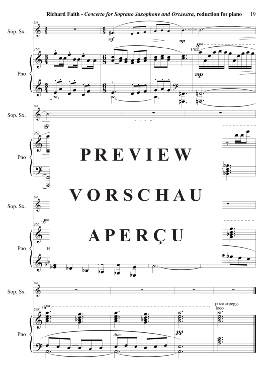 Product gallery: Page 20 of 21 Concerto für Sopran-Saxophon und Kammerorchester , , (soprano saxophone + piano)