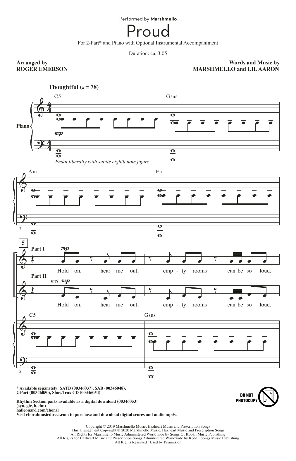 Product picture to: Proud (arr. Roger Emerson)
