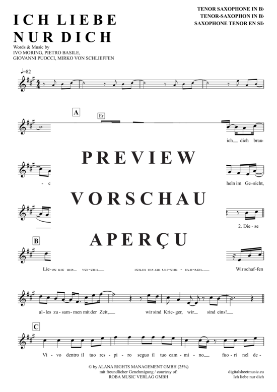 gallery: Ich Liebe Nur Dich , Basile, Pietro/Lombardi, Sarah, (Tenor-Sax)