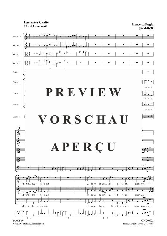 gallery: Laetantes canite, , (Gemischtes Ensemble 3 Stimmen SSB, Streicher und BC)