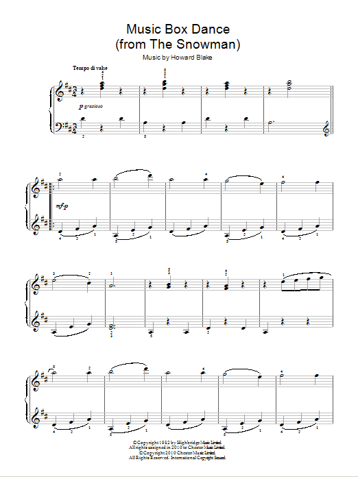 Product gallery: Page 1 of 1 Music Box Dance, Howard Blake