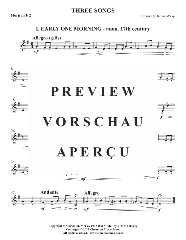 Product gallery: Page 9 of 11 Three Songs, , Horn Quartet