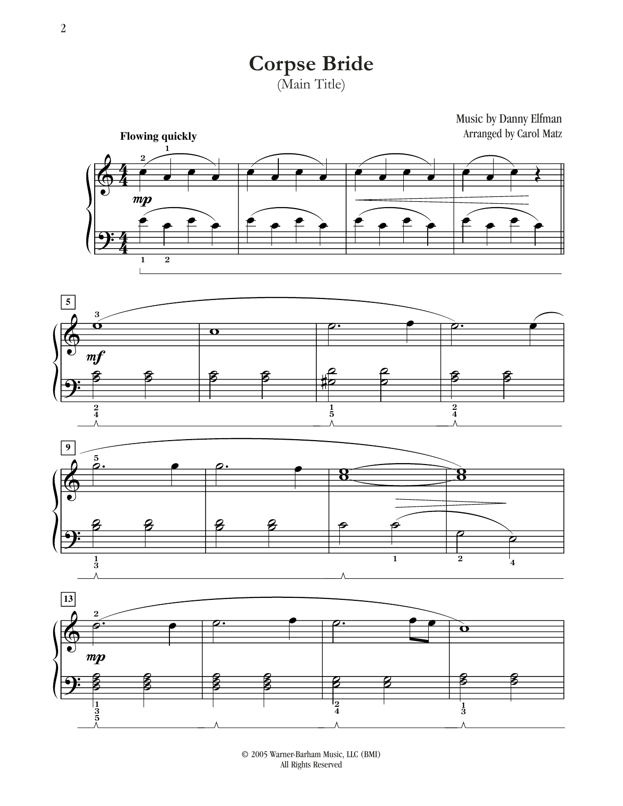 Product picture to: Corpse Bride (Main Title) (arr. Carol Matz)