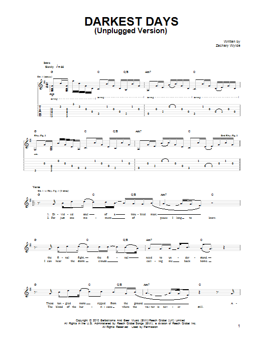 Produktgalerie: Seite 1 von 1 Darkest Days (Unplugged Version), Black Label Society, Gitarre