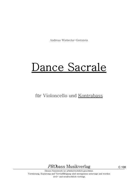 Produktbild zu: Dance SacraleAndreas Wiebecke-Gottstein