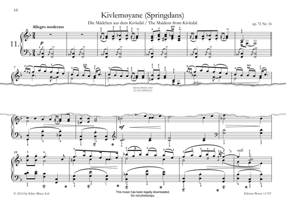 Produktgalerie: Seite 1 von 1 Springdans (The Maidens from Kivledal) Op. 72, Nr. 16, Edvard Grieg, Klavier