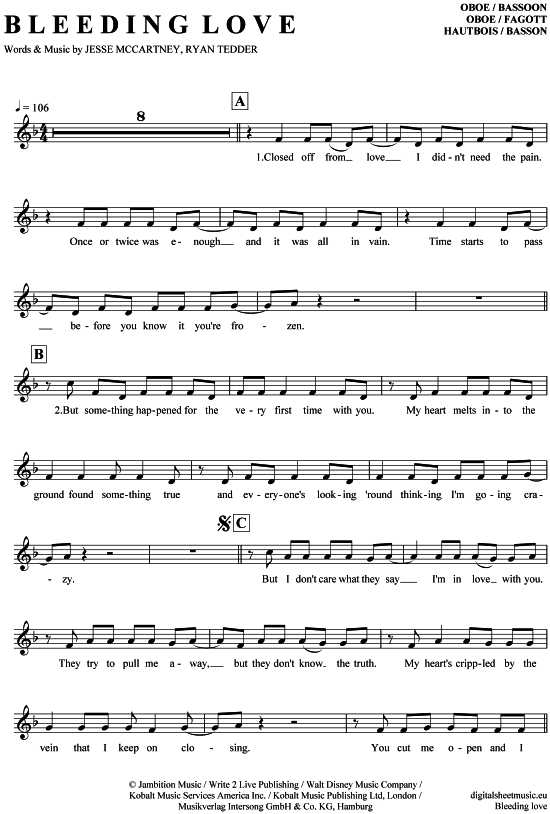 gallery: Bleeding Love , Lewis, Leona, (Oboe / Fagott)