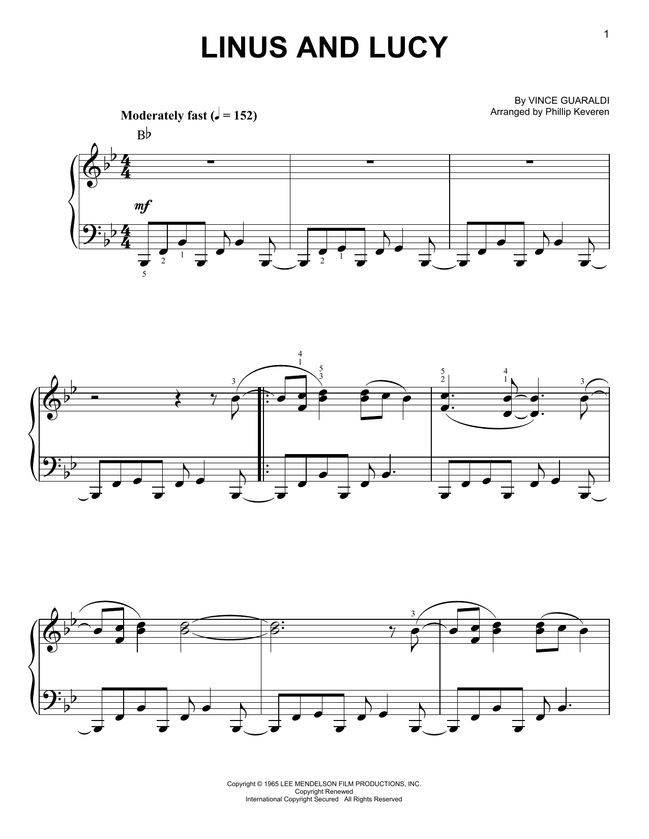 Product picture to: Linus And Lucy (arr. Phillip Keveren)