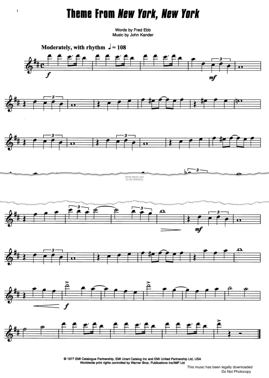 gallery: Theme From 'New York, New York', Frank Sinatra, Saxophon