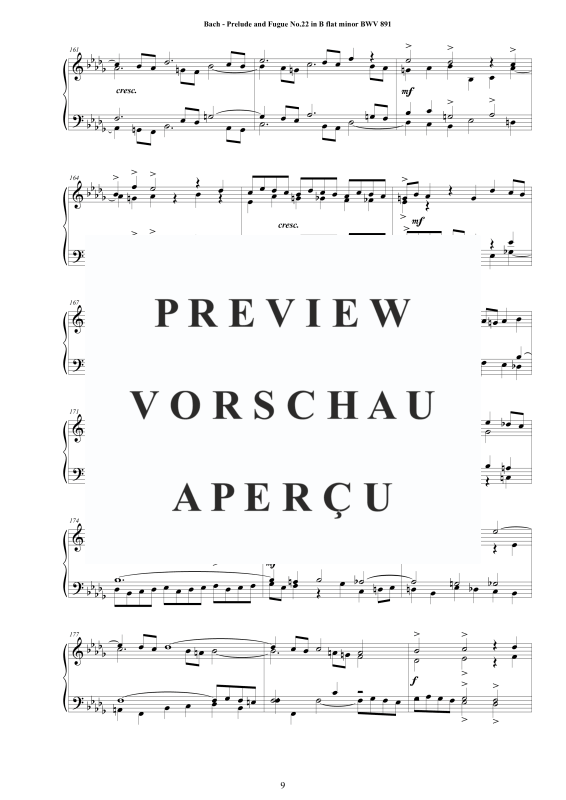 Product gallery: Page 10 of 11 Prelude and Fugue No. 22 in B flat minor BWV 891, , Solo Piano