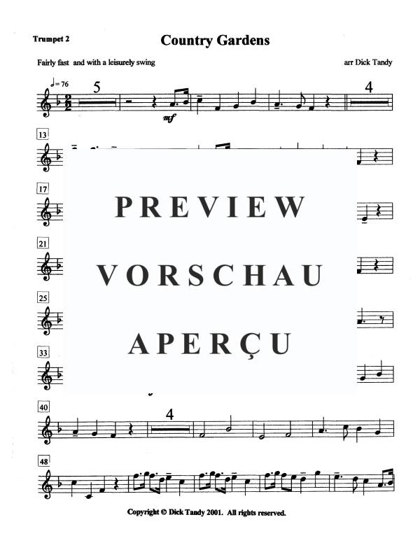 Produktgalerie: Seite 11 von 11 Country Gardens, , Blechbläser Quintett