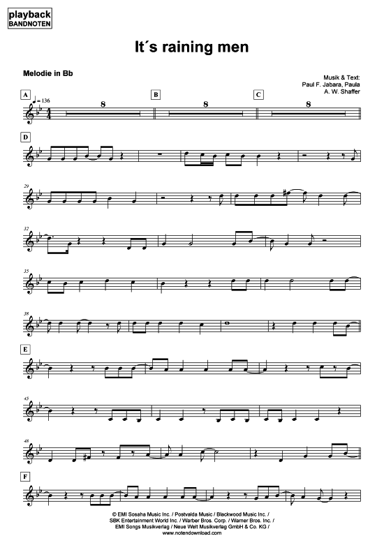 Product picture to: It´s raining men - Melodie in BWeather Girls