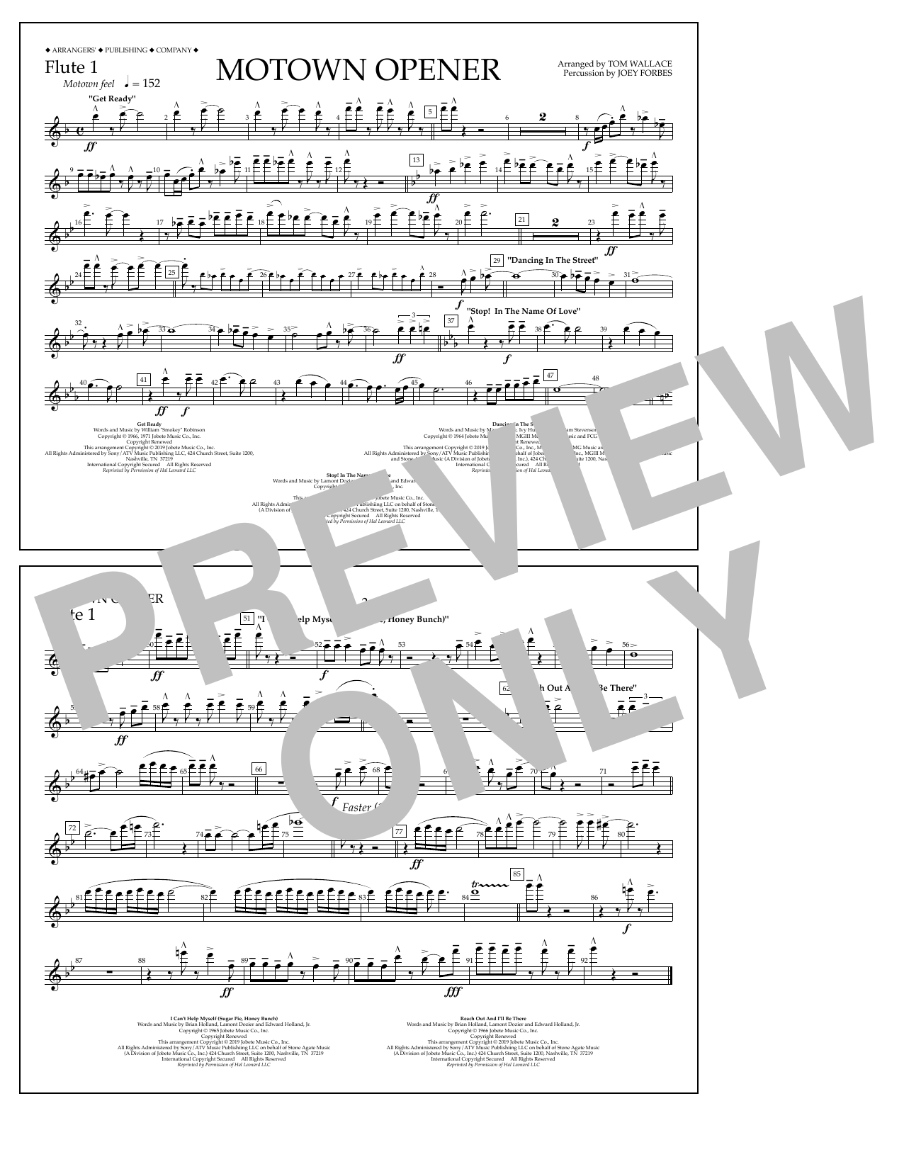 Product picture to: Motown Theme Show Opener (arr. Tom Wallace) - Flute 1