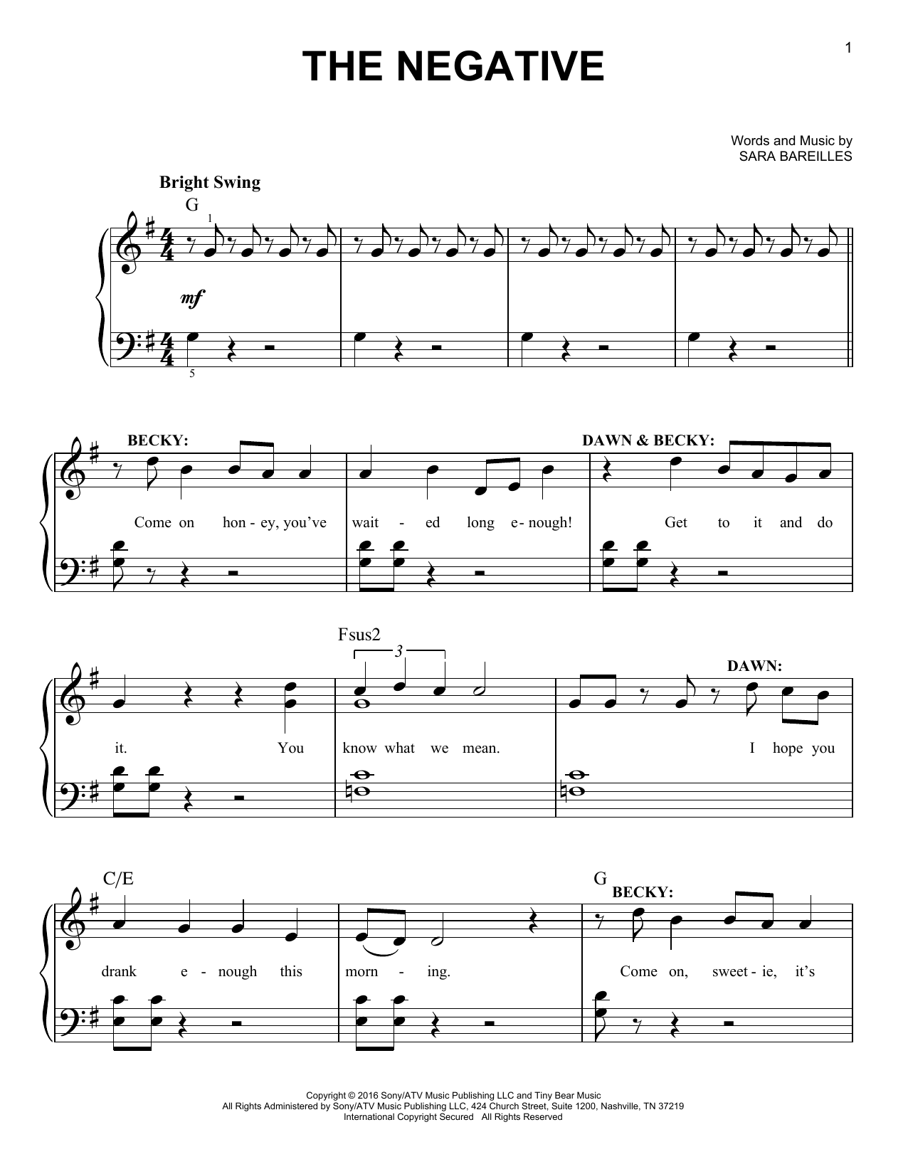 Produktbild zu: The Negative (from Waitress the Musical)