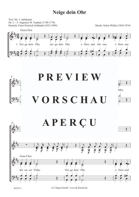 gallery: Neige dein Ohr, , (Gemischter Chor SATB / SSAA / TTBB)