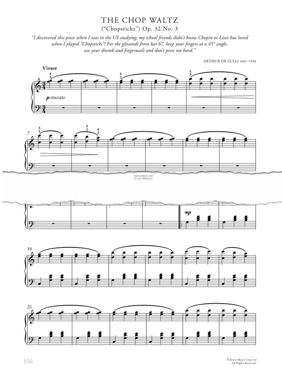 Produktgalerie: Seite 1 von 1 The Chop Waltz (Op. 32 No. 3), Arthur de Lulli, Klavier