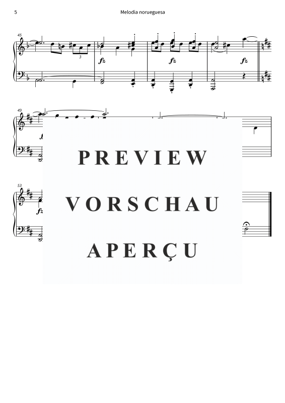 Product gallery: Page 7 of 7 Melodia norueguesa - N.º 6 de Lyric Pieces, Livro 1, op. 12, , Piano Solo
