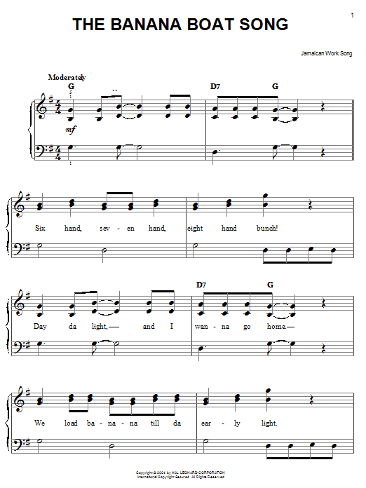 Product picture to: The Banana Boat Song (Day-O)