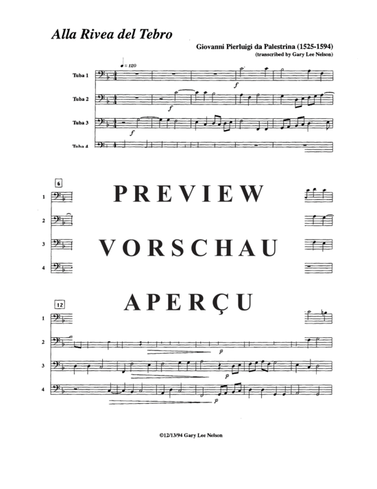 Product gallery: Page 3 of 13 Alla Rivera del Tebro , , (Tuba Quartet TTTT)