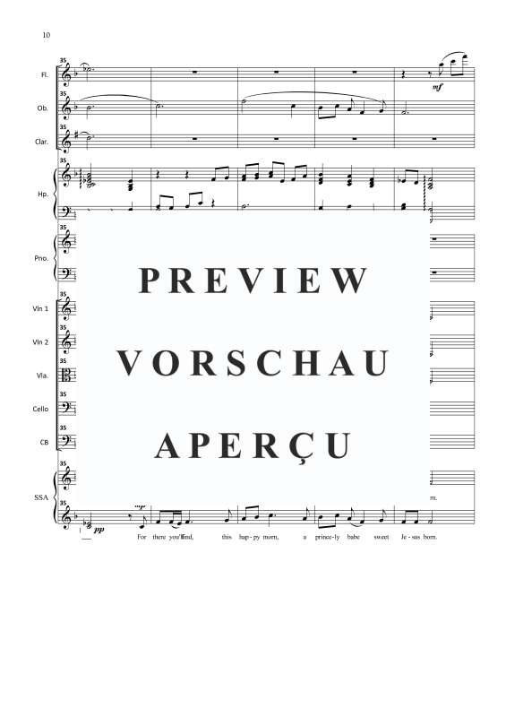 Produktgalerie: Seite 11 von 11 The Wexford Carol, , Frauenchor und kleines Orchester Partitur und Stimmen - Chorpartitur und Klavier opt.