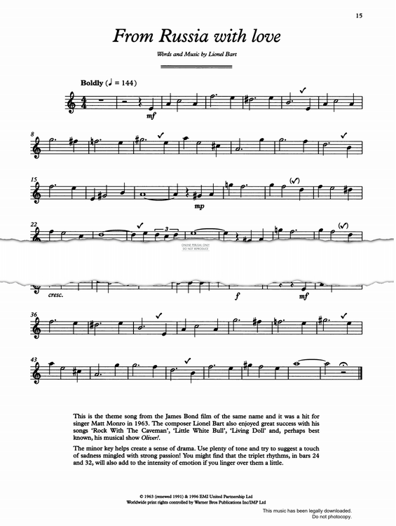 Product gallery: Page 1 of 1 From Russia With Love, Lionel Bart