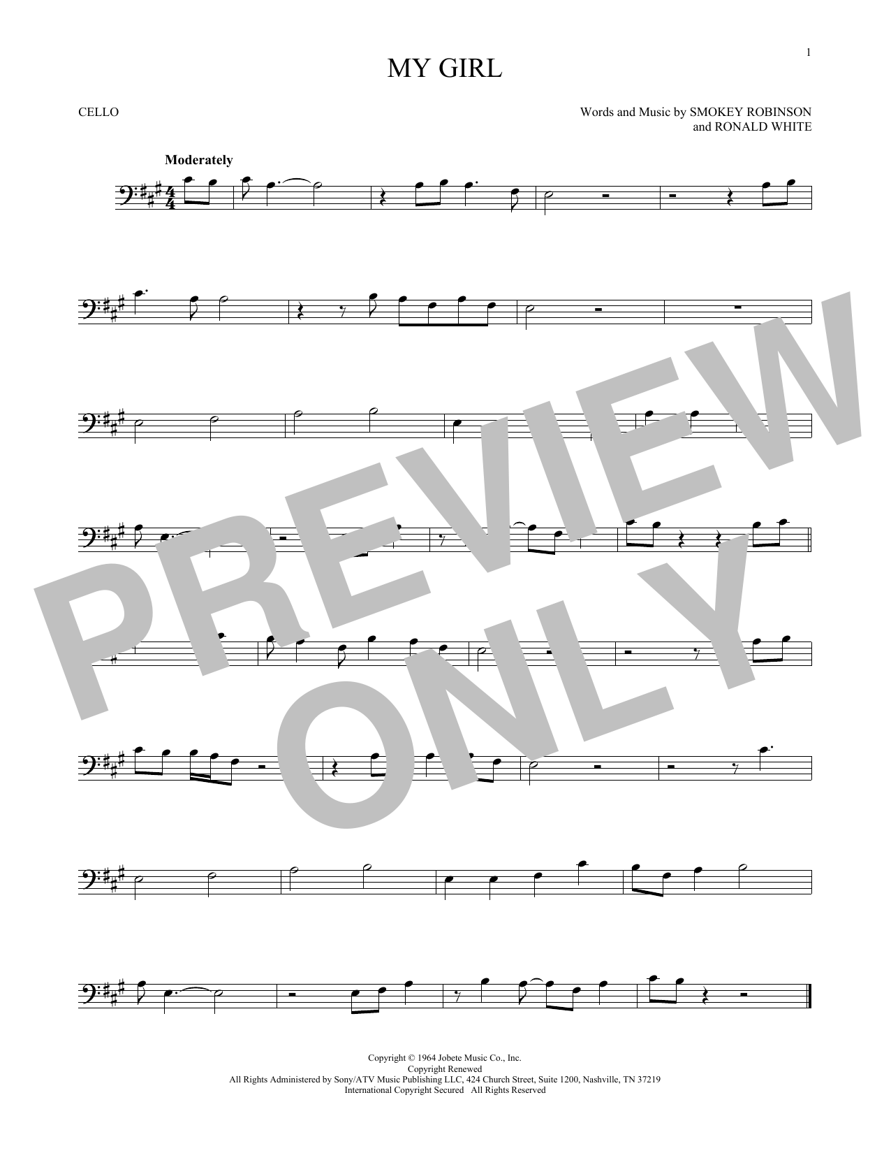 Produktgalerie: Seite 1 von 1 My Girl, The Temptations, Violoncello